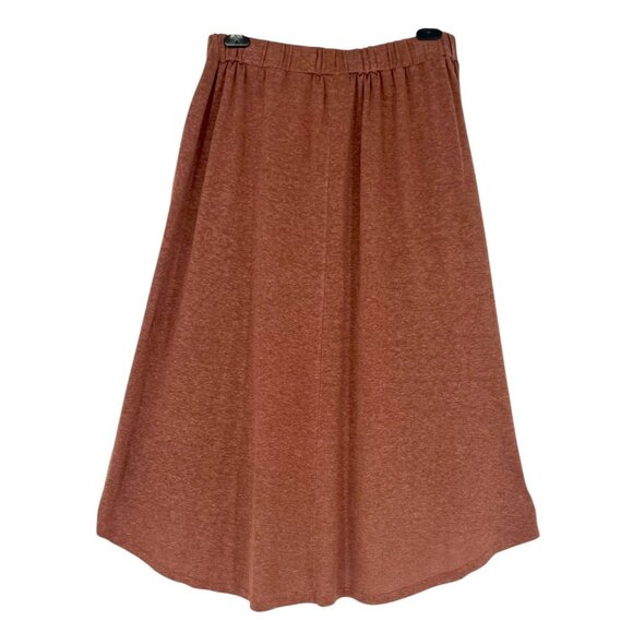 Prana Tidal Wave Women's Asymmetric High-Low Hemp blend Burnt Orange Skirt-M - Picture 2 of 6